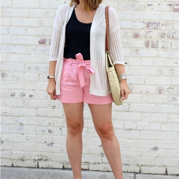 LOFT Pants - Ann Taylor LOFT Paperbag Waist Striped Shorts